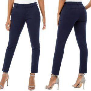 Liverpool Kelsey Trouser Stretch Knit Pants Navy Pin Dot Textured SZ 12/31 NEW!